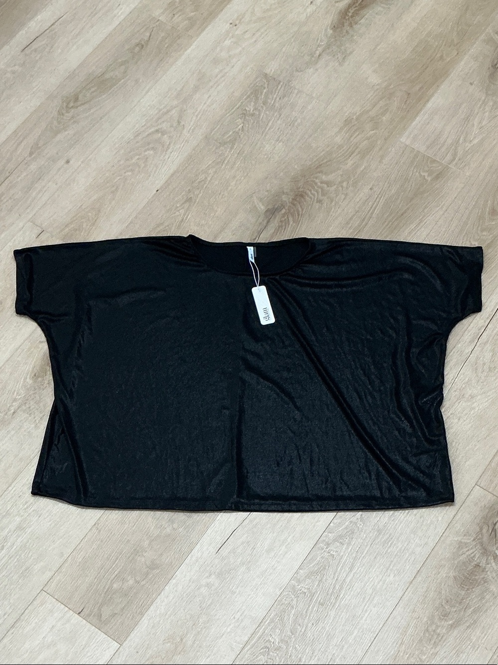 glam Black Short Sleeve Relaxed Tee
